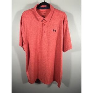 Under Armour Polo Shirt Mens 2XL XXL Orange Playoff Performance Golf EUC (C)